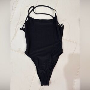 Frankie's Bikinis Oakley Black Ribbed One Piece Swimsuit